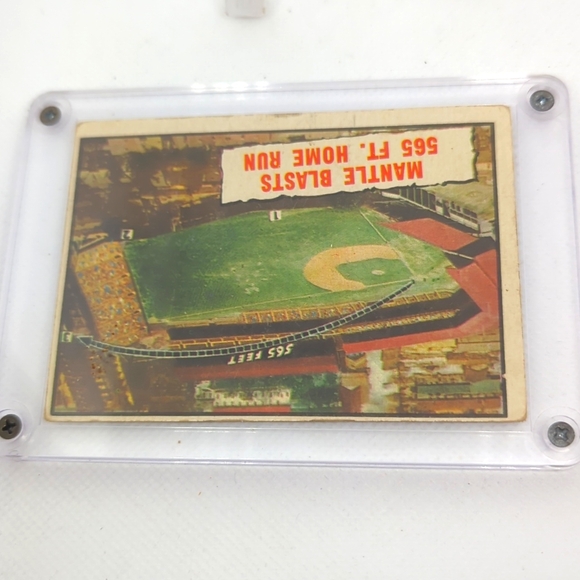 1961 Topps #406 Mickey Mantle Blasts 565 FT Home Run NY Yankees Hall of Fame - Picture 5 of 7